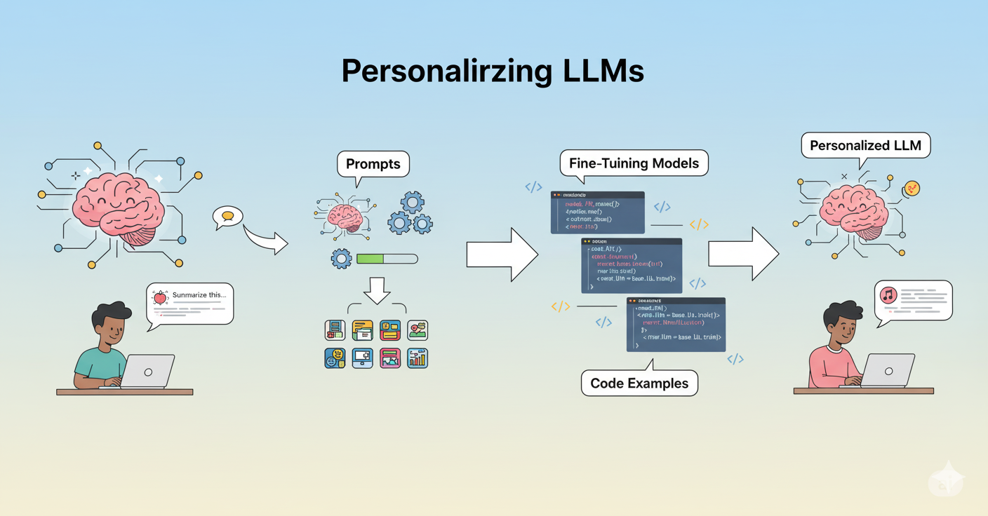 Personalizzazione di LLM: prompt, ottimizzazione dei modelli, esempi di codice.